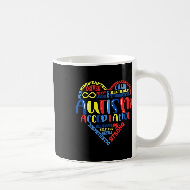 Acceptance Autism Awareness Month Support Puzzle P Coffee Mug (Right)