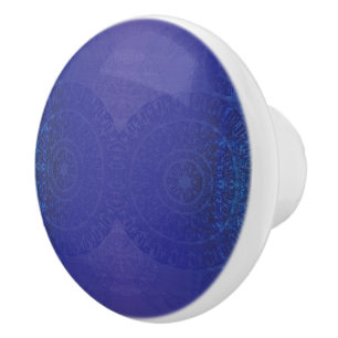 Acceptance Blue Indigo Violet Boho Medallions Ceramic Knob