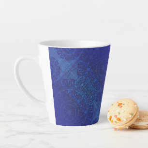 Acceptance   Blue Indigo Violet Boho Medallions Latte Mug