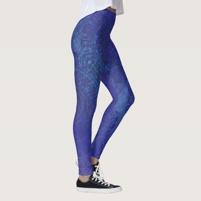 Acceptance | Blue Indigo Violet Boho Medallions Leggings (Right)