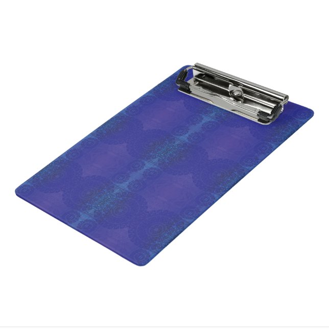 Acceptance | Blue Indigo Violet Boho Medallions Mini Clipboard (Angled3)