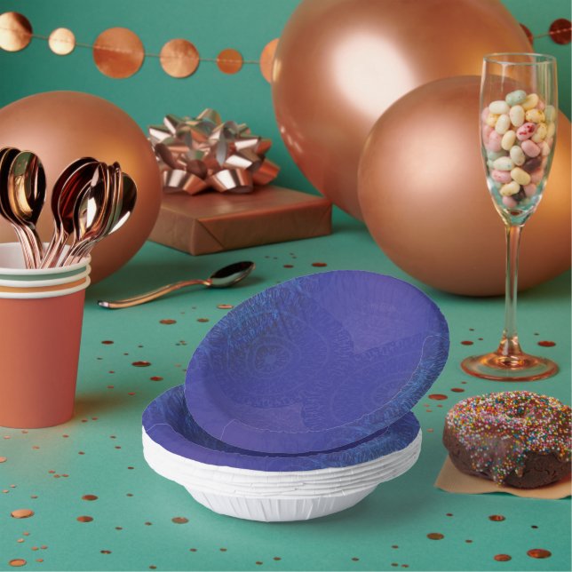 Acceptance | Blue Indigo Violet Boho Medallions Paper Plate (Multi)