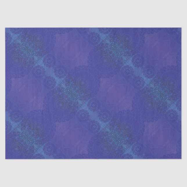 Acceptance | Blue Indigo Violet Boho Medallions Tissue Paper (Front)