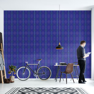 Acceptance   Blue Indigo Violet Boho Medallions Wallpaper