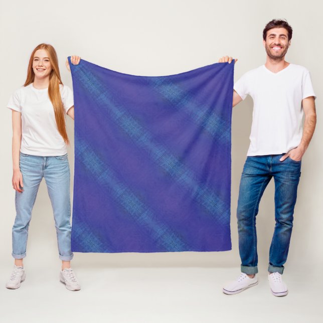 Acceptance | Blue Indigo Violet Shibori Pattern Fleece Blanket (In Situ)