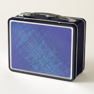 Acceptance Blue Indigo Violet Shibori Pattern Metal Lunch Box