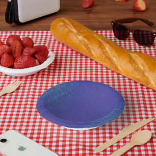 Acceptance   Blue Indigo Violet Shibori Pattern Paper Plate