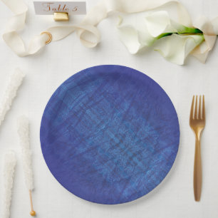 Acceptance   Blue Indigo Violet Shibori Pattern Paper Plate