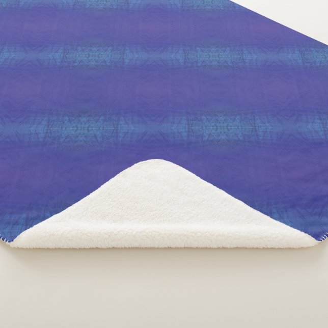 Acceptance | Blue Indigo Violet Shibori Pattern Sherpa Blanket (3/4)