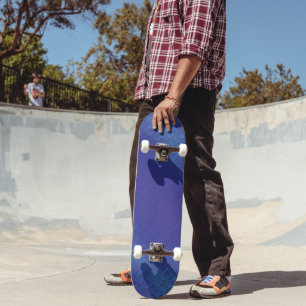 Acceptance   Blue Indigo Violet Shibori Pattern Skateboard
