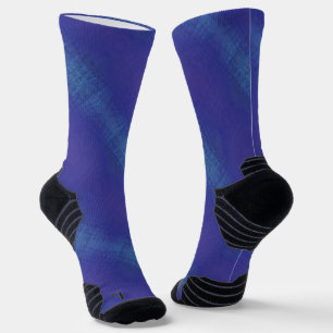 Acceptance   Blue Indigo Violet Shibori Pattern Socks