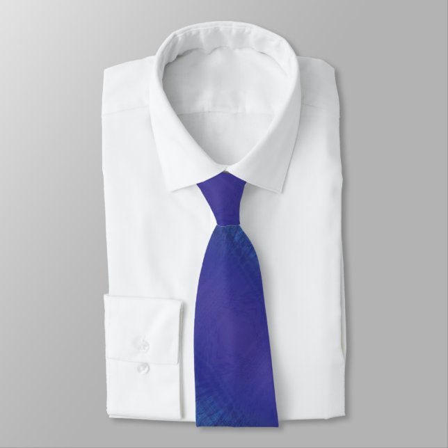 Acceptance | Blue Indigo Violet Shibori Pattern Tie (Tied)