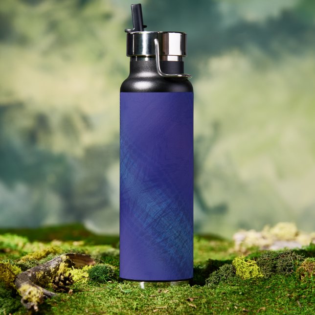 Acceptance | Blue Indigo Violet Shibori Pattern Water Bottle (Outdoor)