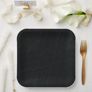 Acceptance Dark Abstract Texture Paper Plate