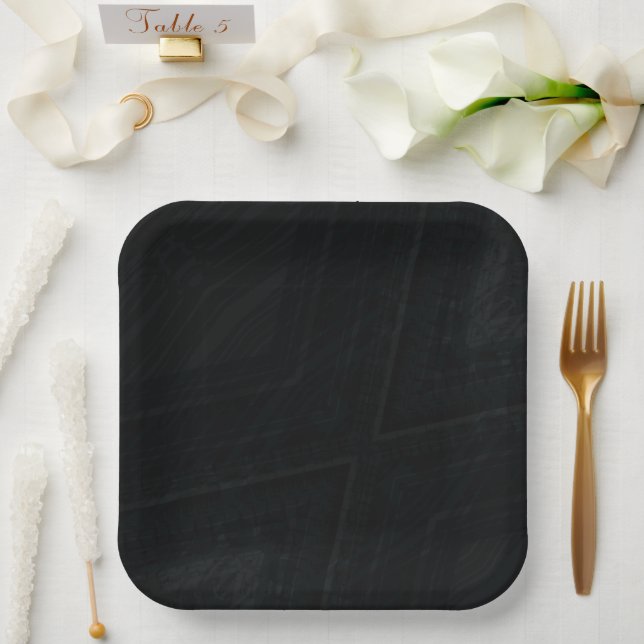Acceptance | Dark Abstract Texture Paper Plate (Wedding)