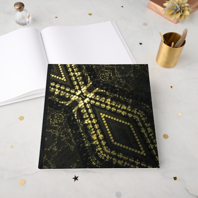 Acceptance | Dark Boho Texture Guest Book (Front Open)