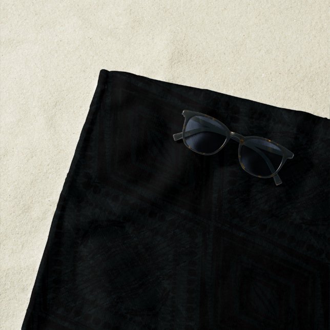 Acceptance | Dark Geometric Texture Beach Towel (In Situ)