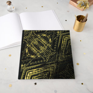 Acceptance Dark Geometric Texture Guest Book