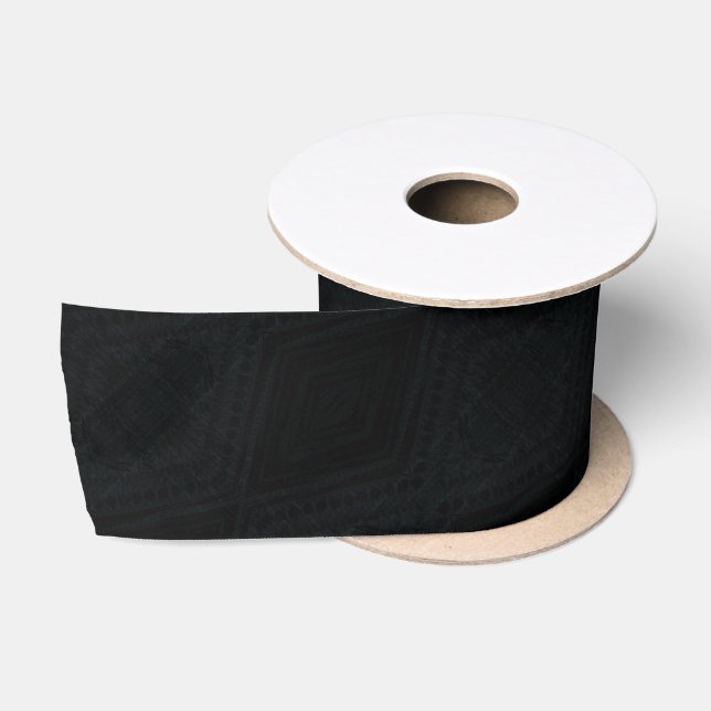 Acceptance | Dark Geometric Texture Satin Ribbon (Spool)