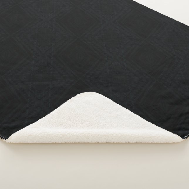 Acceptance | Dark Geometric Texture Sherpa Blanket (3/4)