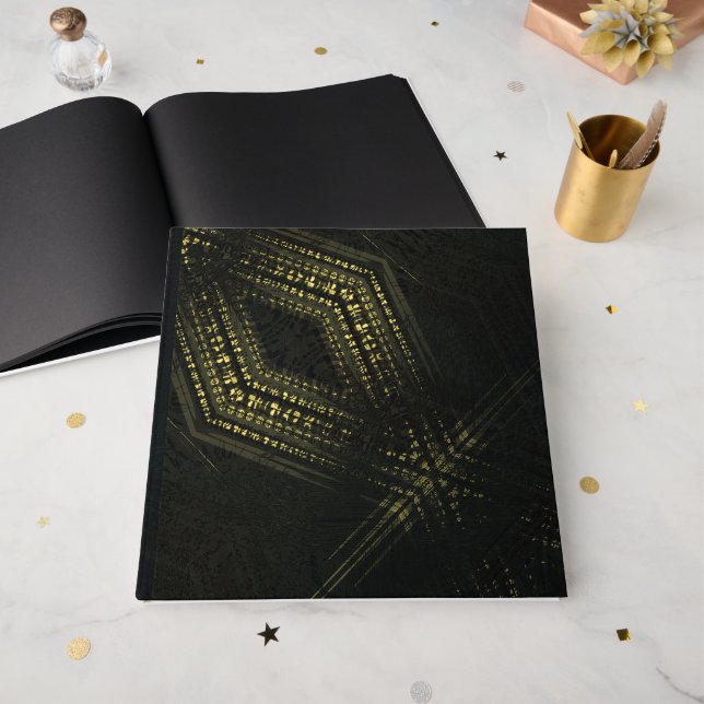 Acceptance | Dark Gothic Texture Guest Book (Front Open)