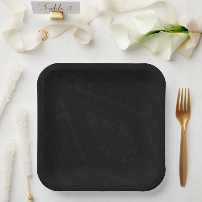 Acceptance | Dark Gothic Texture Paper Plate (Wedding)