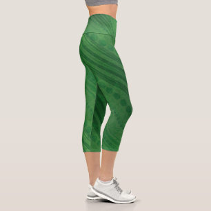 Acceptance Green Eclectic Boho Pattern Capri Leggings