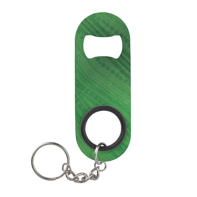 Acceptance | Green Eclectic Boho Pattern Keychain Bottle Opener (Front)