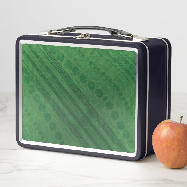 Acceptance | Green Eclectic Boho Pattern Metal Lunch Box (In Situ)