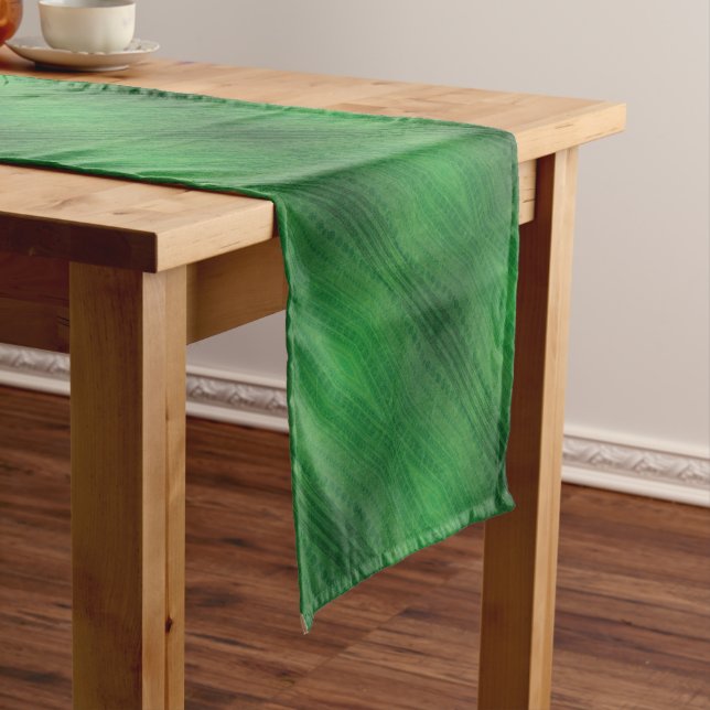 Acceptance | Green Eclectic Boho Pattern Short Table Runner (In Situ)