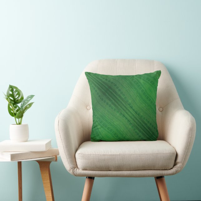 Acceptance | Green Eclectic Boho Pattern Throw Pillow (Chair)