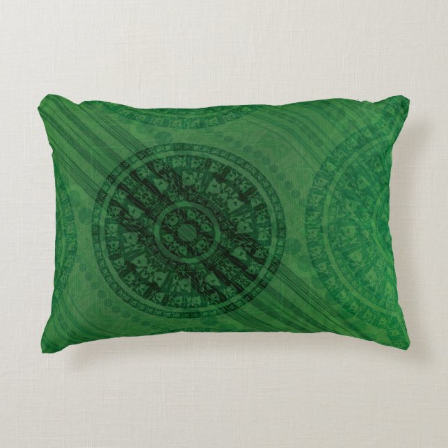 Acceptance | Green Meditation Medallions Accent Pillow (Front)