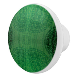 Acceptance   Green Meditation Medallions Ceramic Knob