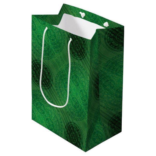Acceptance | Green Meditation Medallions Medium Gift Bag (Front Angled)