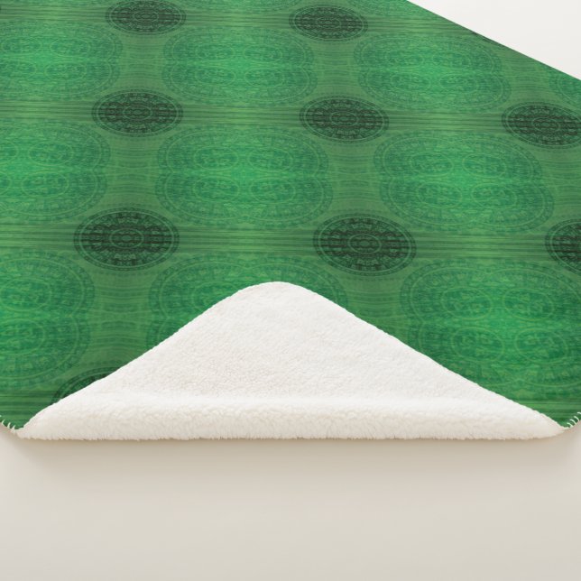 Acceptance | Green Meditation Medallions Sherpa Blanket (3/4)