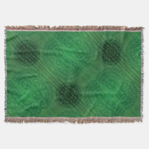 Acceptance   Green Meditation Medallions Throw Blanket