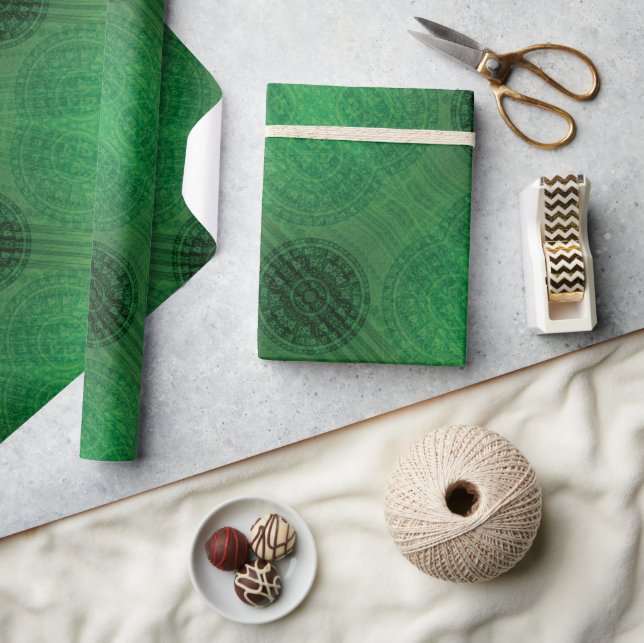 Acceptance | Green Meditation Medallions Wrapping Paper (Crafts)