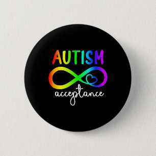 Acceptance Infinity Heart Autism Awareness Month R 2 Inch Round Button