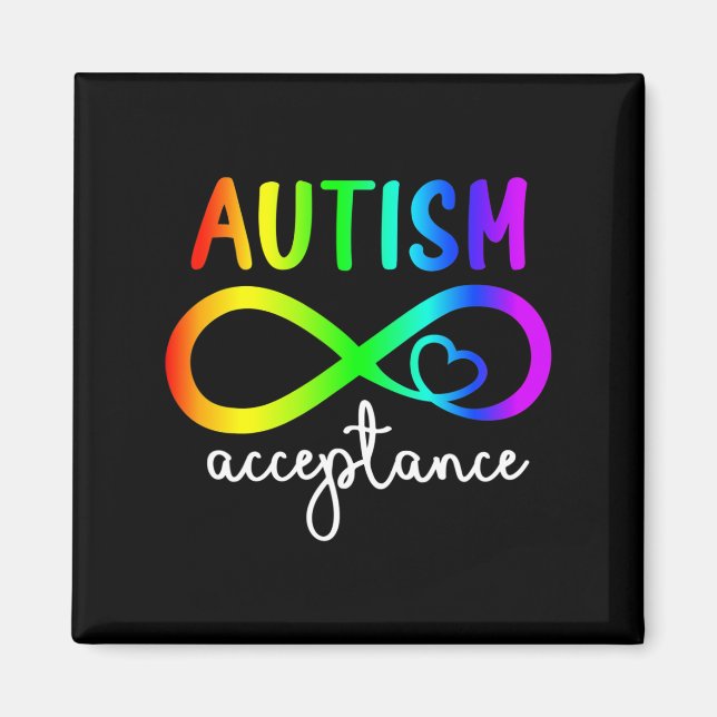 Acceptance Infinity Heart Autism Awareness Month R Magnet (Front)