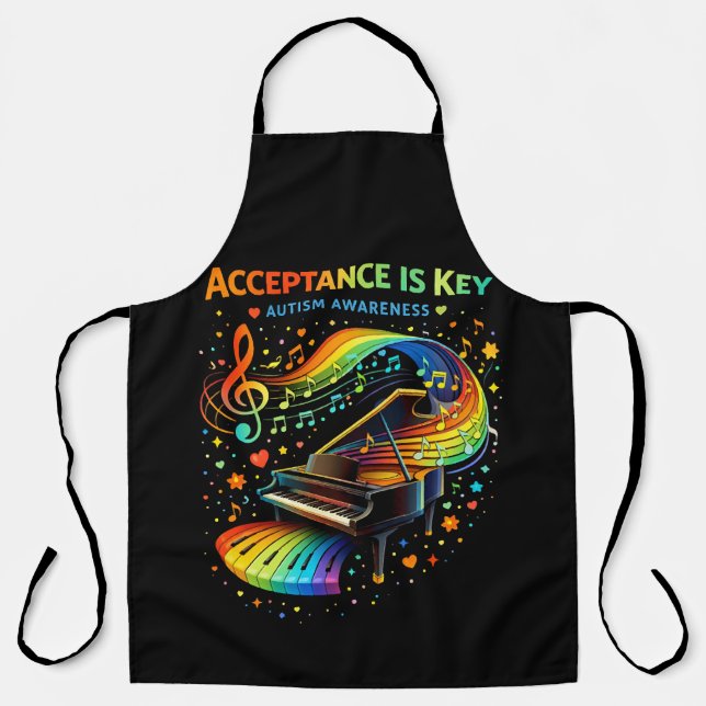 Acceptance Is Key Autism Awareness Apron (Front)