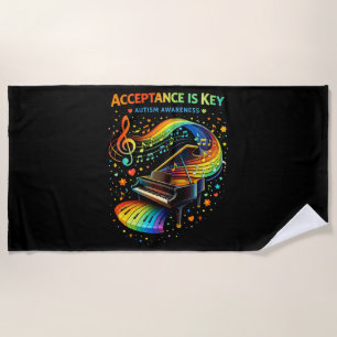 Acceptance Is Key Autism Awareness Beach Towel