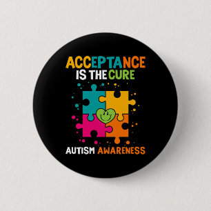 Acceptance Is The Cure Autism Awareness  2 Inch Round Button