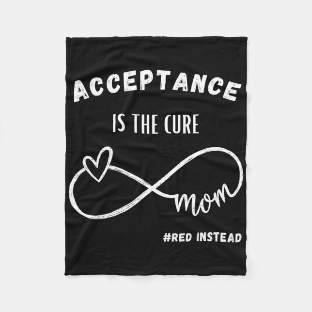 Acceptance Is The Cure For Autism Awareness #redin Fleece Blanket (Front)