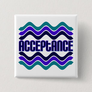 Acceptance Quote in Blue Green Purple Graphic 2 Inch Square Button