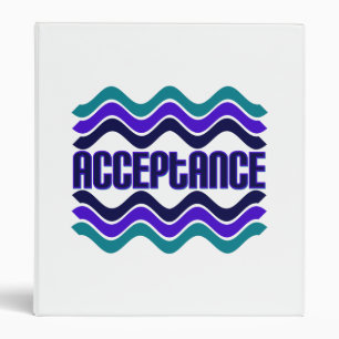 Acceptance Quote in Blue Green Purple Graphic Binder