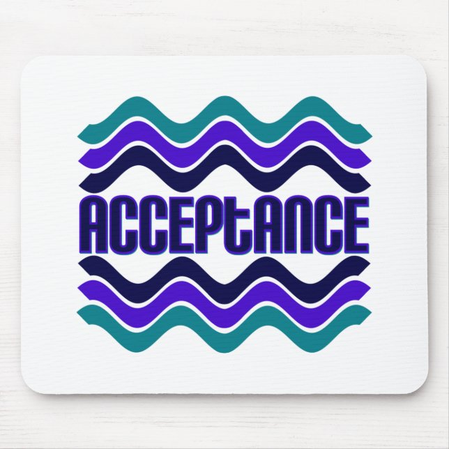 Acceptance Quote in Blue Green Purple Graphic Mouse Pad (Front)