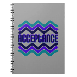 Acceptance Quote in Blue Green Purple Graphic Notebook