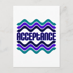 Acceptance Quote in Blue Green Purple Graphic Postcard