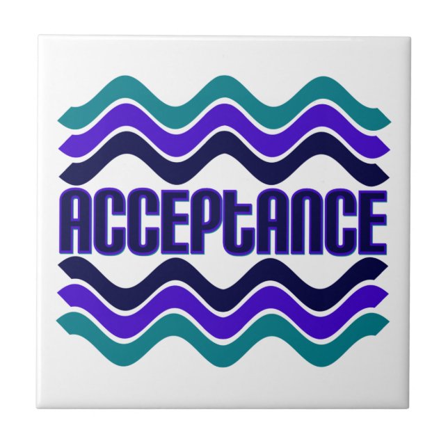 Acceptance Quote in Blue Green Purple Graphic Tile (Front)
