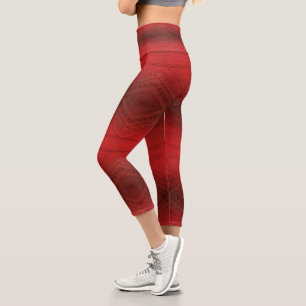Acceptance   Red Eclectic Boho Pattern Capri Leggings
